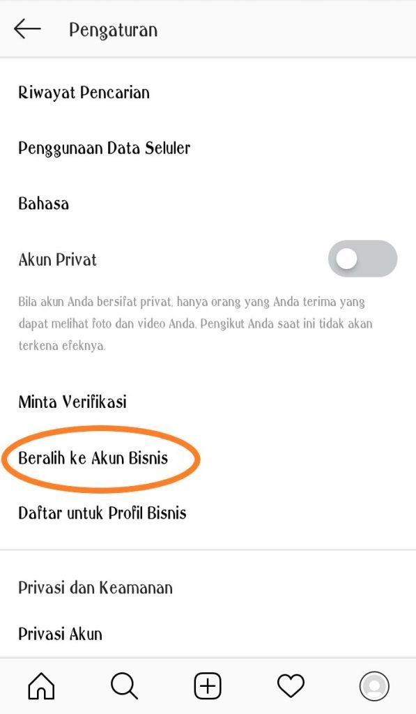 Beralih ke Akun Bisnis