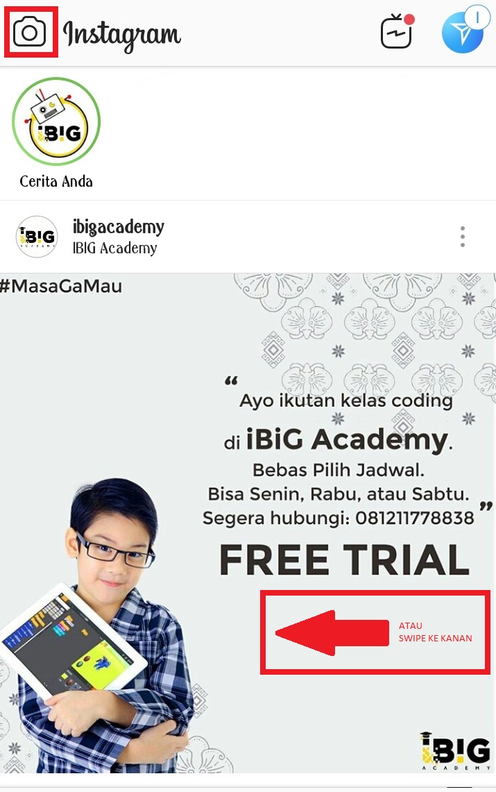 LANGKAH 2 MEMBUAT INSTAGRAM STORY