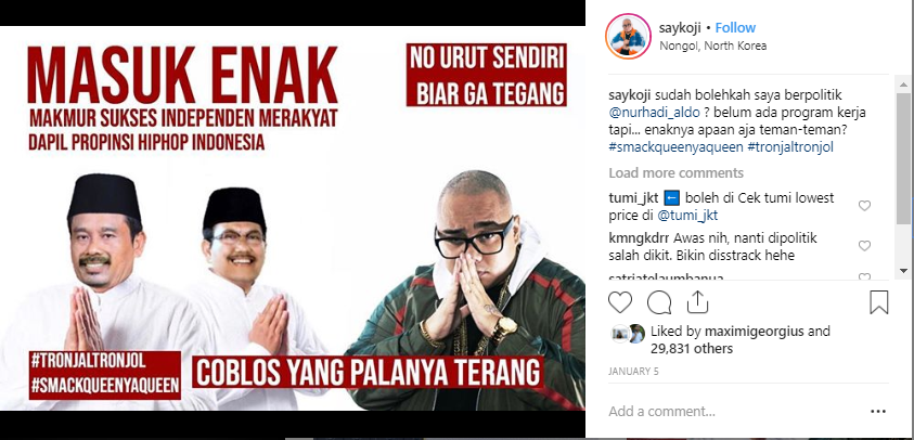 Mentri Penerangan Nurhadi-Aldo, Saykoji