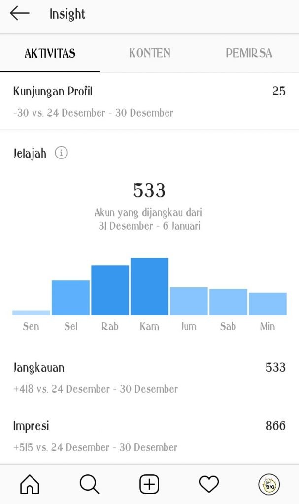 Tampilan Fitur Insight
