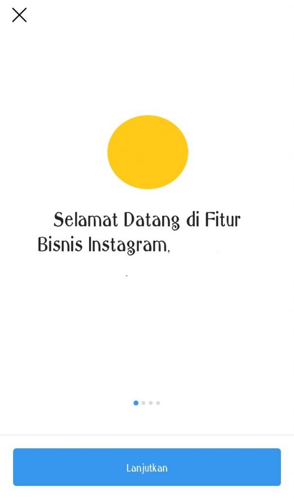 Tampilan menuju akun bisnis