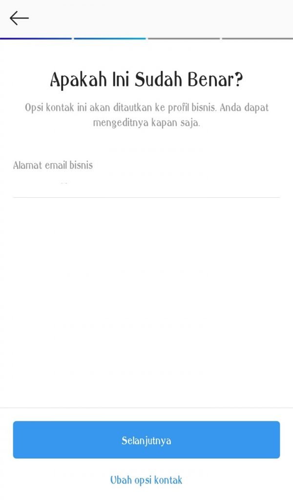 Tuliskan informasi kontak bisnis Anda