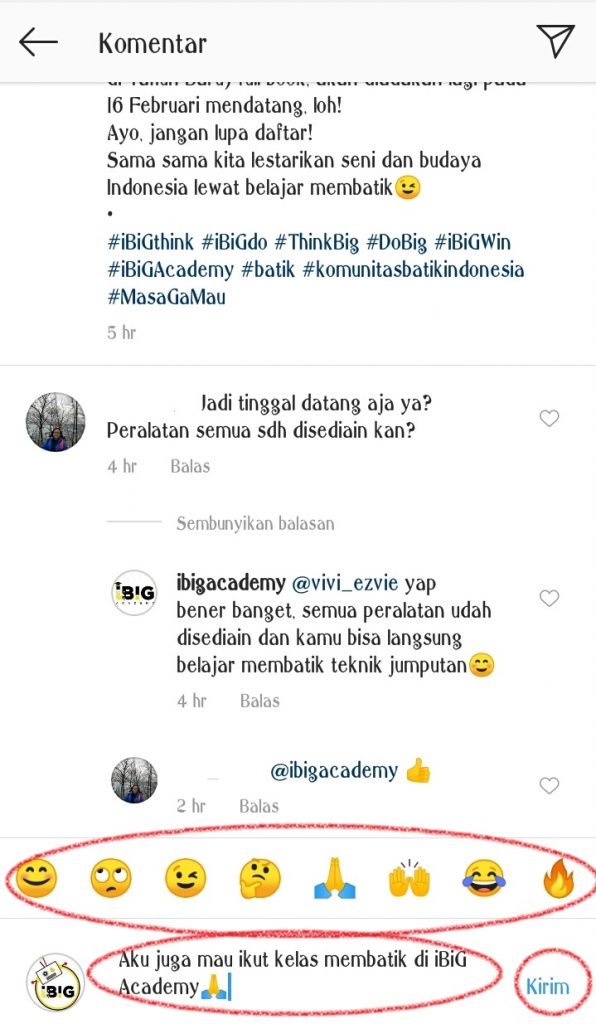 cara komentar di Instagram