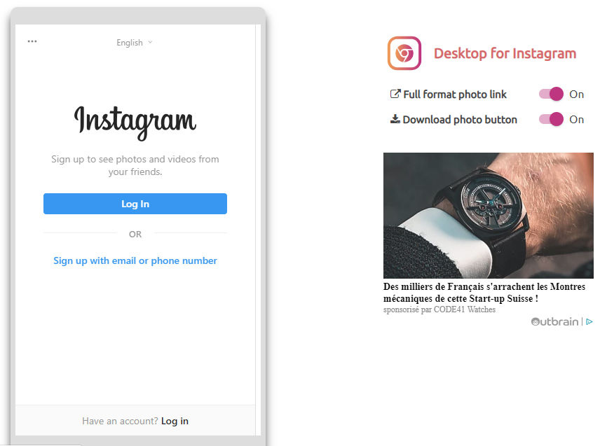 dekstop for instagram