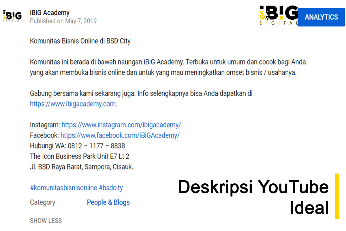 Tips Membuat Deskripsi Youtube Yang Baik Ibig Digital Agency